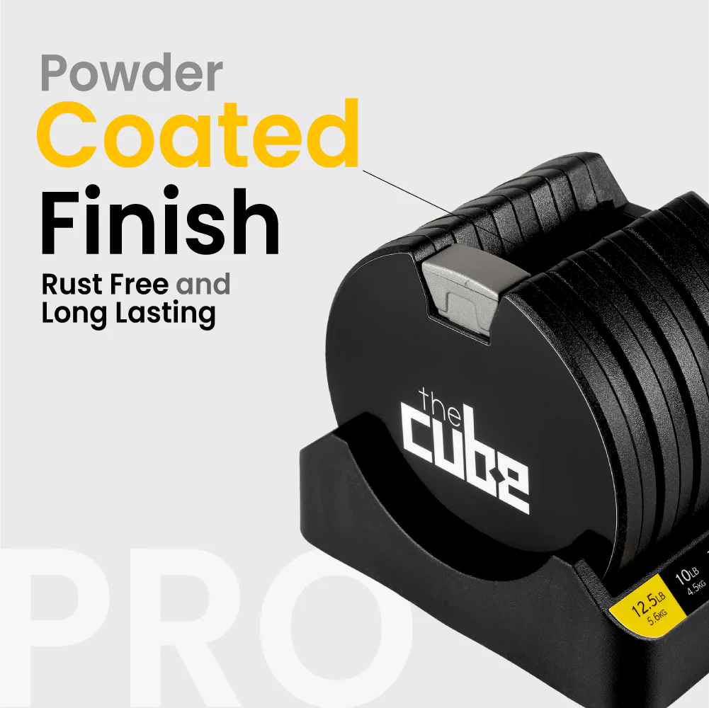 The Cube Club Powerbells Pro | Multi-Weight Adjustable Dumbbells – With Base Stand