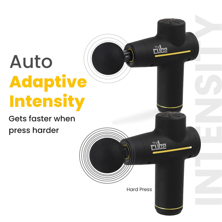 The Cube Club ProPulse Massage Gun – Deep Tissue Percussion Massager (4 Heads, Smart Intensity)