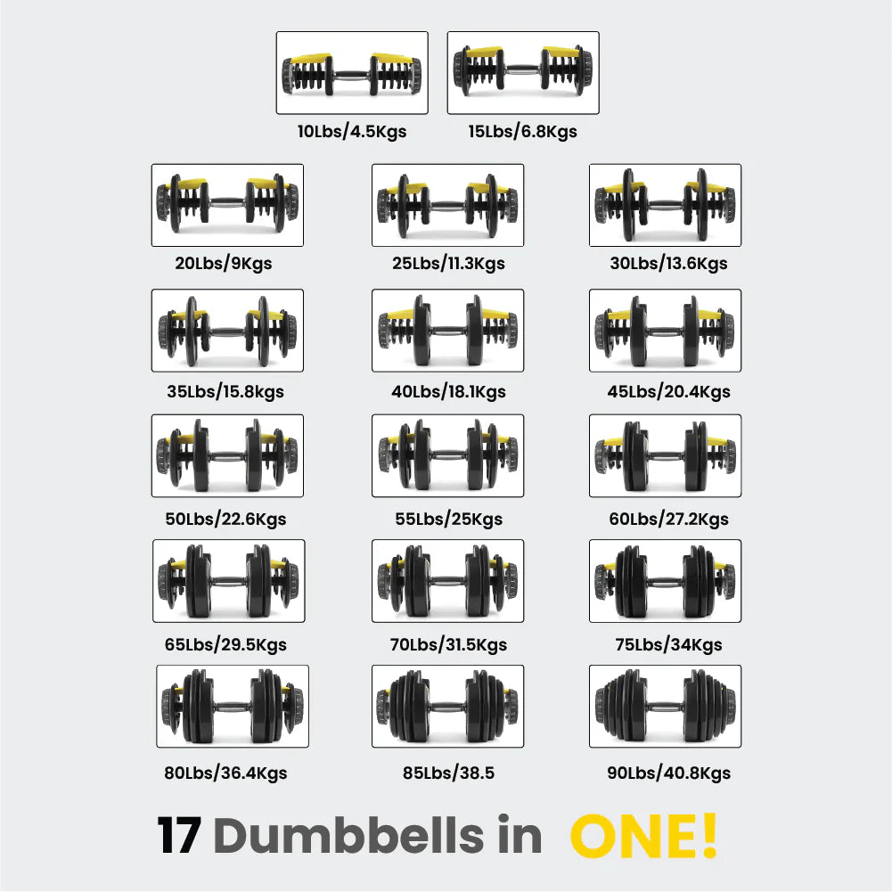 Adjustable Powerbells (Pair) – Rapid-Dial Compact Dumbbells for Home & Strength Training (24 kg / 40 kg)