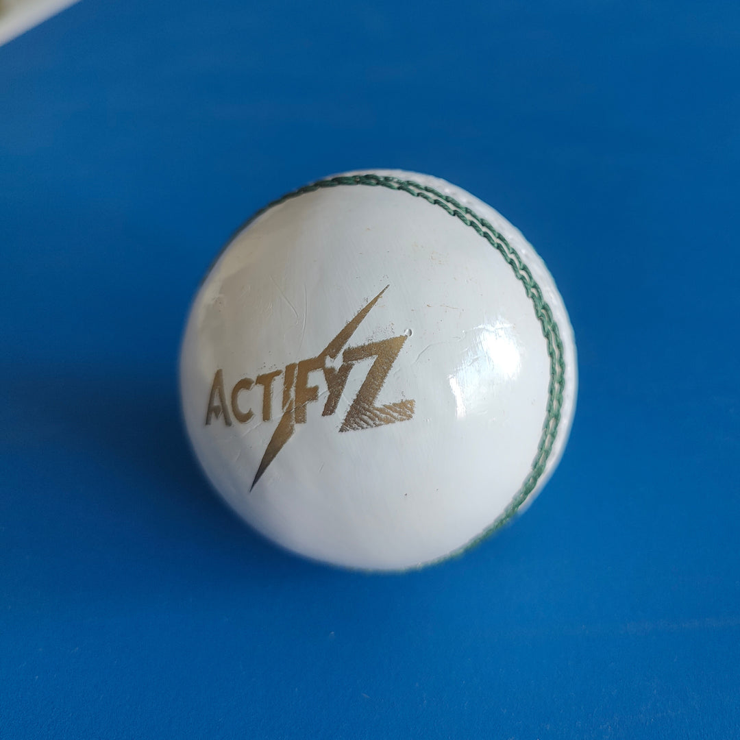Actifyz White Leather Cricket Ball – Hand Stitched | Test & League Grade