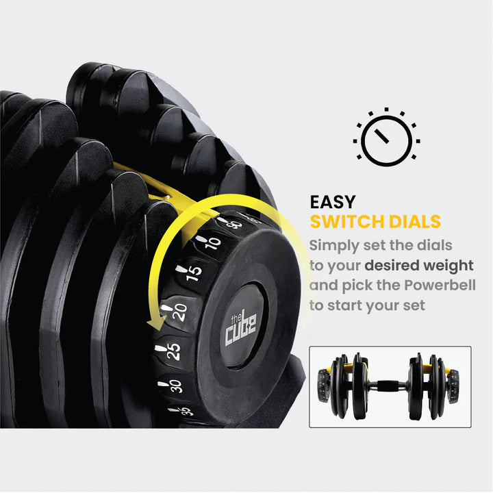 Adjustable Powerbells (Pair) – Rapid-Dial Compact Dumbbells for Home & Strength Training (24 kg / 40 kg)