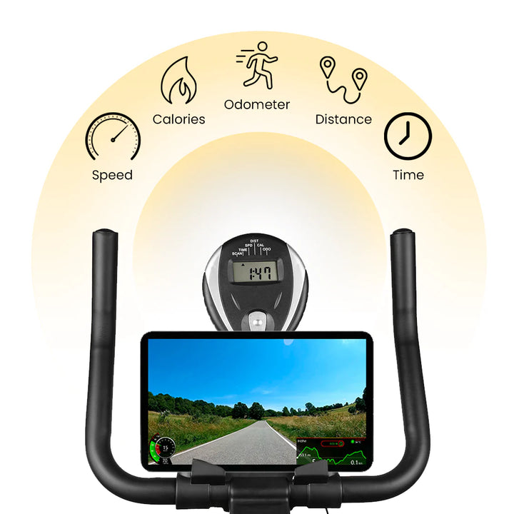 The Cube Club AeroRide S1 Bluetooth Spin Bike – 100-Level Magnetic Resistance, Adjustable Seat & Multi-Metric Display for Home Fitness