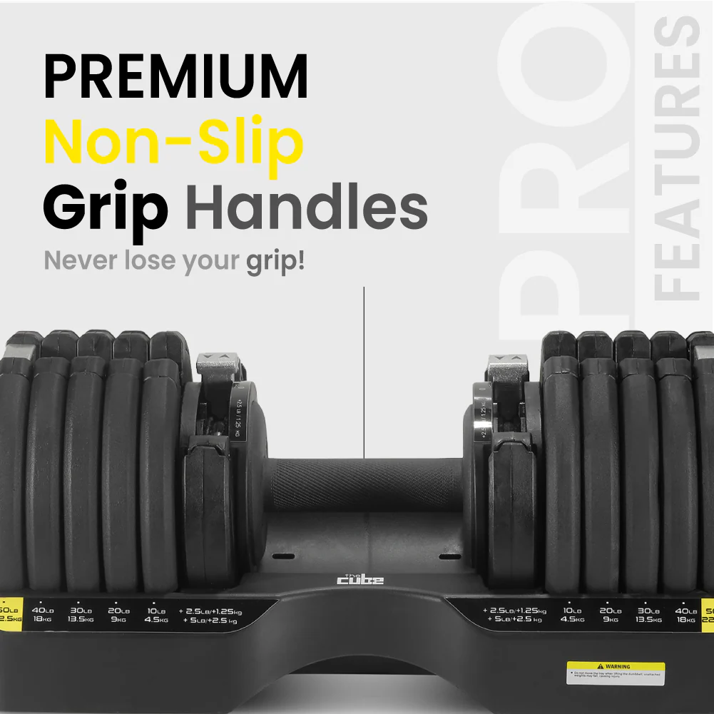 The Cube Club Powerbells Pro | Multi-Weight Adjustable Dumbbells – With Base Stand