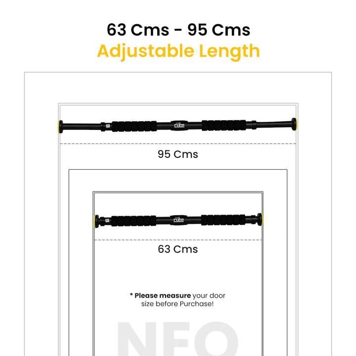 The Cube Club Pull Up Bar Neo Small | Adjustable Doorway Bar (63–95 cm)