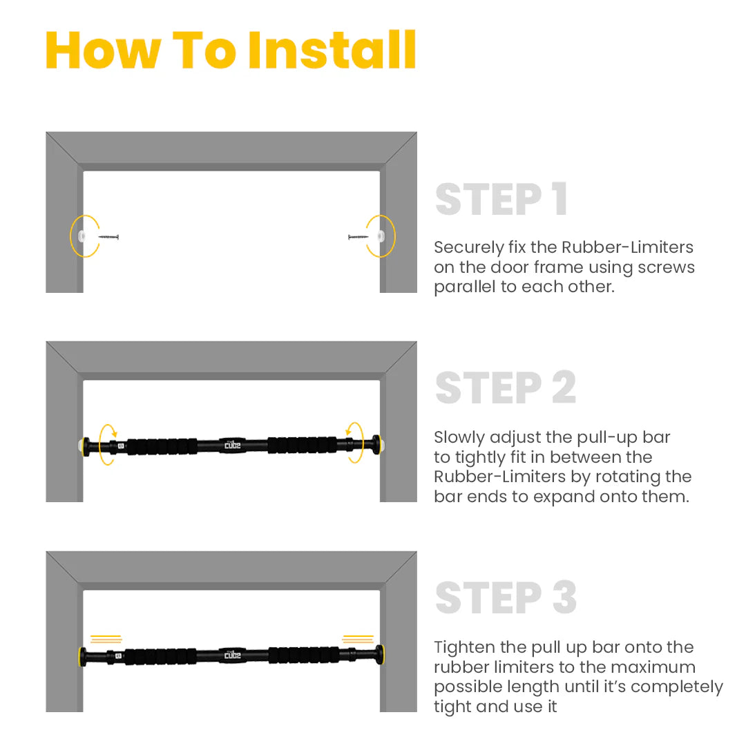 The Cube Club Pull Up Bar Neo Big | Adjustable Doorway Bar (90–115 cm)
