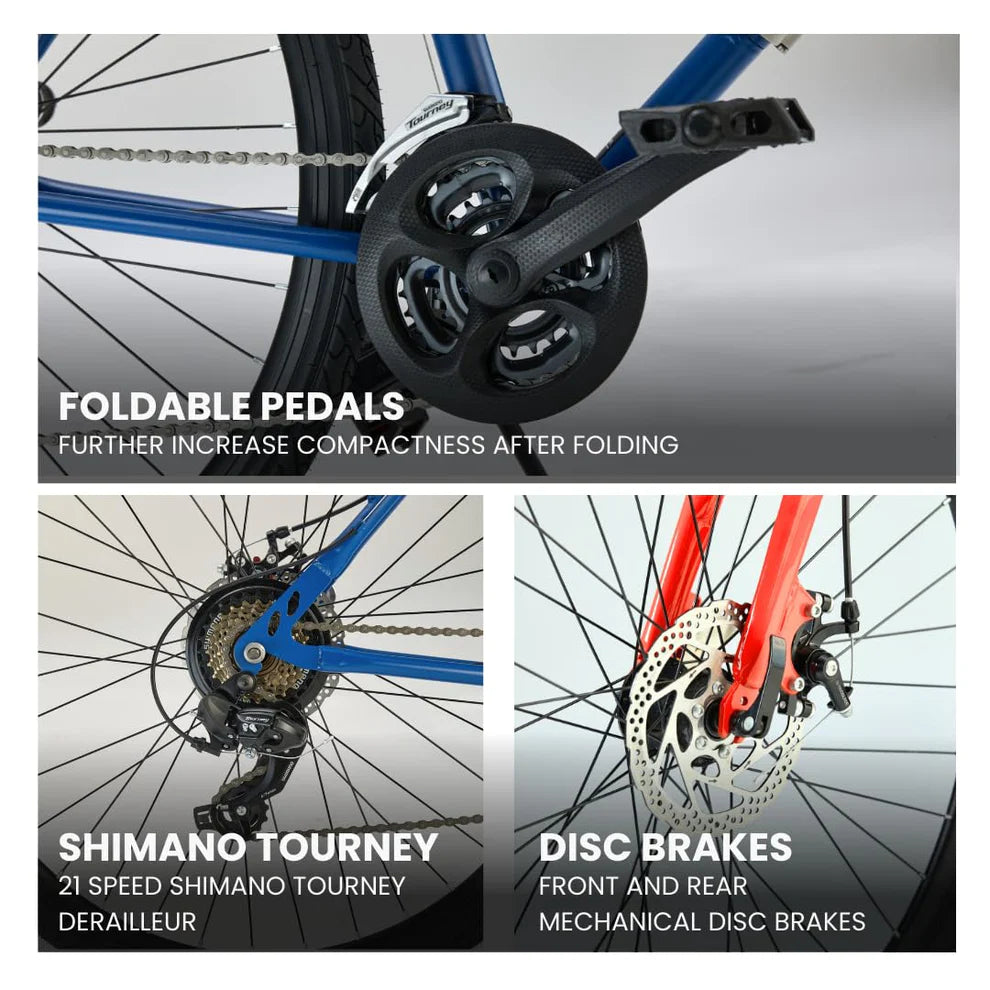 Hornback: M1 Foldable Bike – 21-Speed Shimano Gears, Lightweight and Durable Bicycle for City Riding