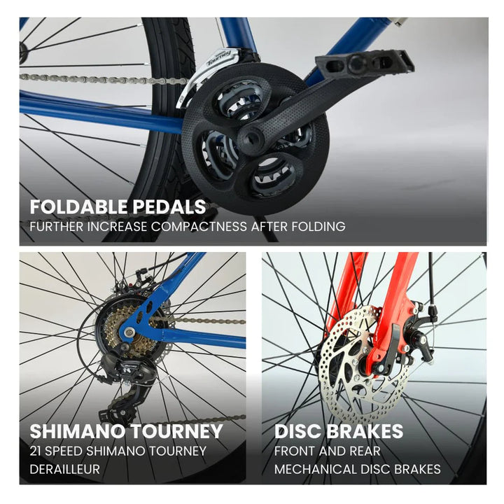 Hornback: M1 Foldable Bike – 21-Speed Shimano Gears, Lightweight and Durable Bicycle for City Riding