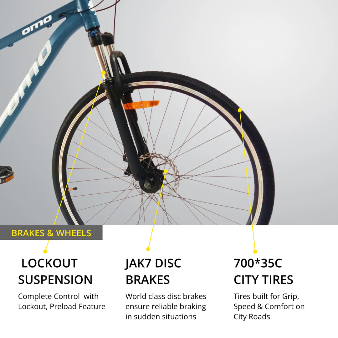 OMO Bikes: Alloy Frame 700c Hybrid Cycle 21 Speed – Lightweight, High-Performance Bicycle