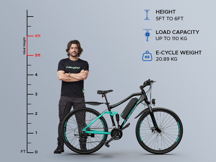 EMotorad: EMX+ Electric Mountain Bike – 21-Speed Shimano Gears, Dual Suspension, Powerful Motor & Lightweight Aluminium Frame | All-Terrain E-Bike