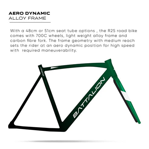 Battalion Bikes: R25 Road Bike – Lightweight Alloy Frame, 18-Speed Shimano Sora Performance Bicycle