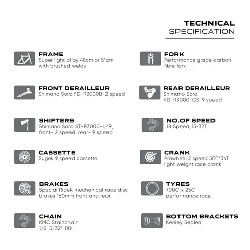 Battalion Bikes: R25 Road Bike – Lightweight Alloy Frame, 18-Speed Shimano Sora Performance Bicycle