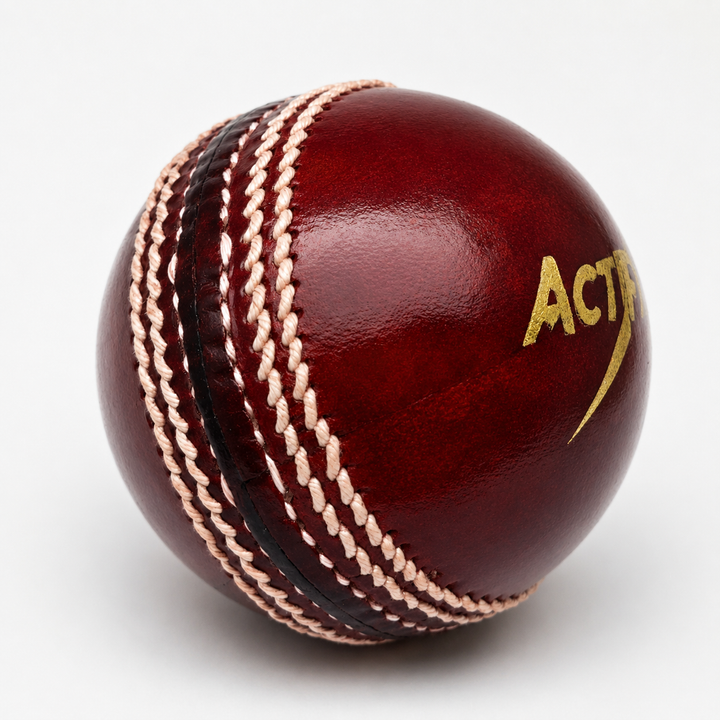 Actifyz Red Leather Cricket Ball - 4-Piece Hand Stitched | League & Test Grade (Box of 6 Balls)
