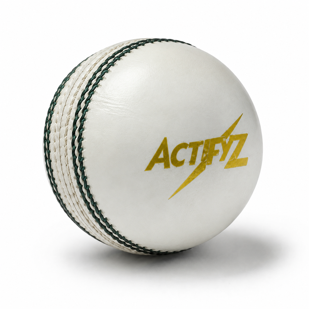 Actifyz White Leather Cricket Ball | REX 50 | Test & League Grade