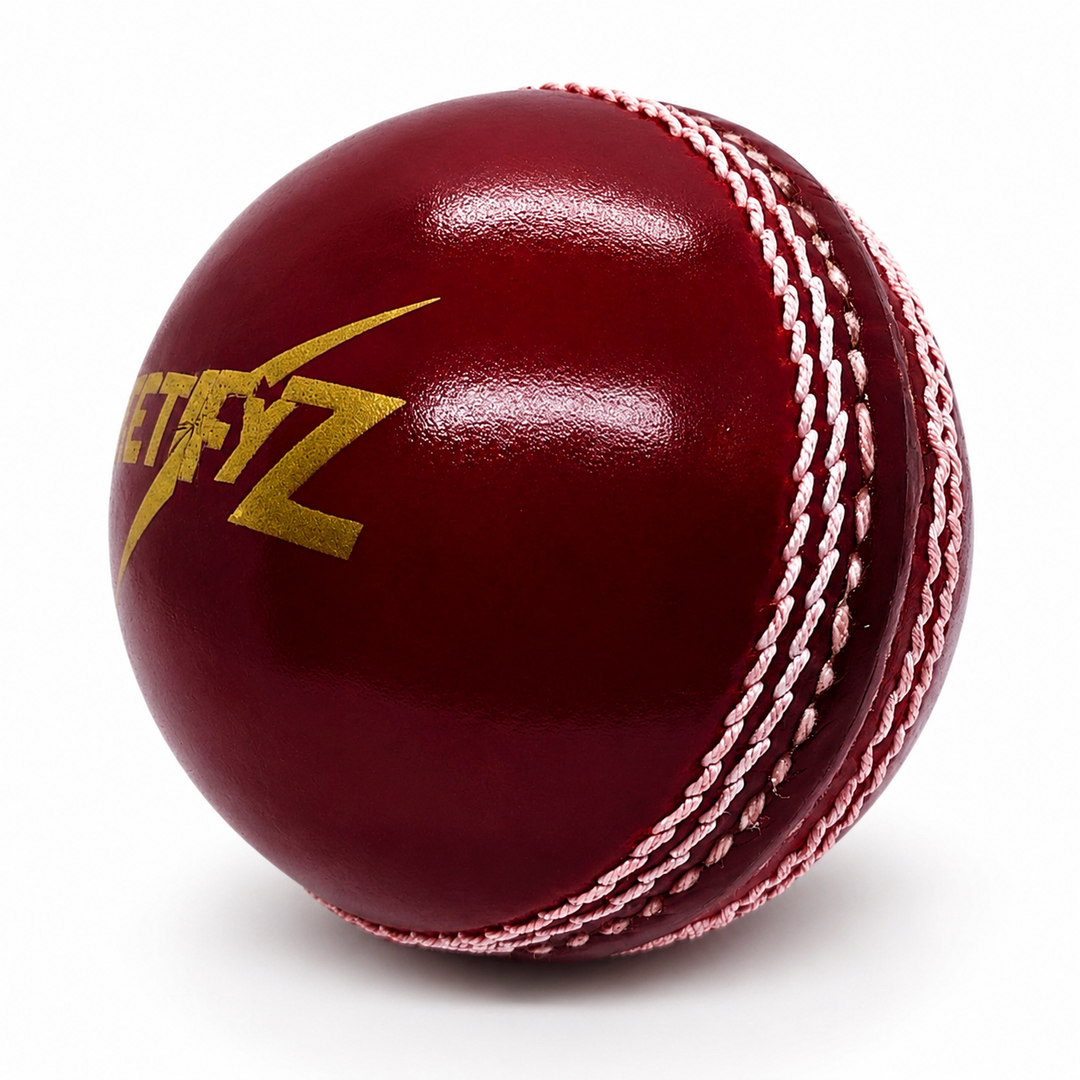 Actifyz Red Leather Cricket Ball - 4-Piece Hand Stitched | League & Test Grade (Box of 6 Balls)