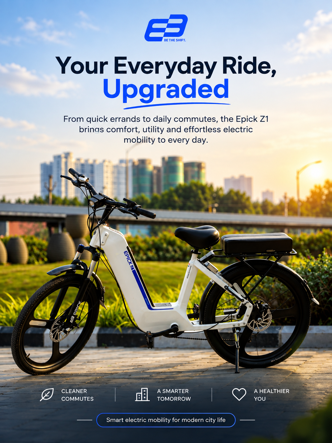 Epick Z1 Smart Electric Bike – Up to 120 km Pedal-Assist Range