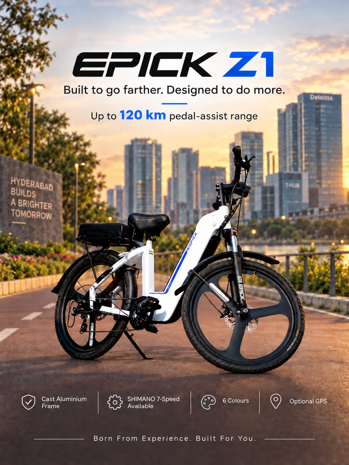 Epick Z1 Smart Electric Bike – Up to 120 km Pedal-Assist Range