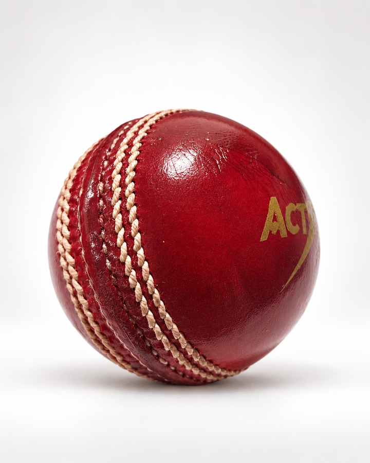 Actifyz Red Leather Cricket Ball | REX 50 | Test & League Grade