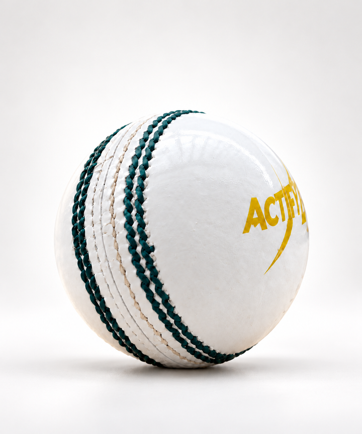 Actifyz White Leather Cricket Ball | REX 50 | Test & League Grade