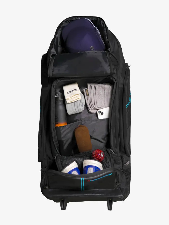Shrey Sports: Shrey Meta Duffle Wheelie 120 – Premium Cricket Kit Bag with Wheels for Easy Transport
