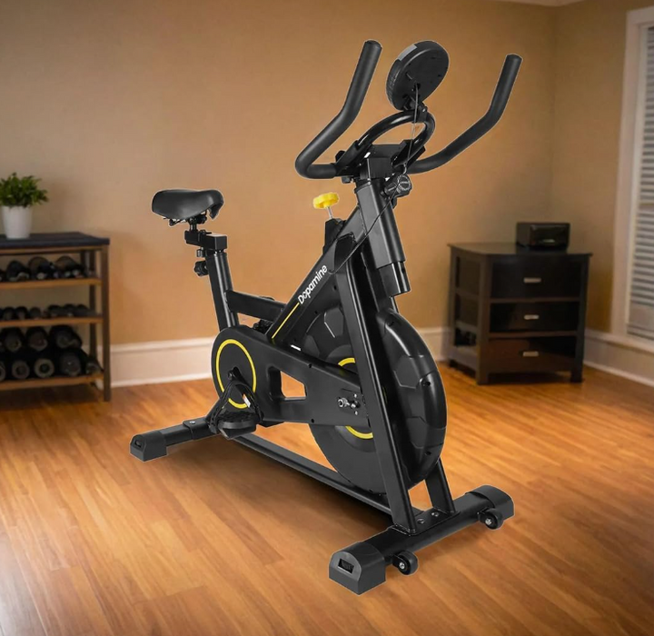 The Cube Club AeroRide S1 Bluetooth Spin Bike – 100-Level Magnetic Resistance, Adjustable Seat & Multi-Metric Display for Home Fitness