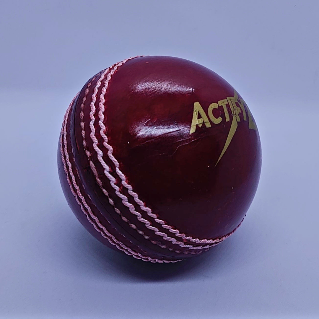 Actifyz Red Leather Cricket Ball - 4-Piece Hand Stitched | League & Test Grade (Box of 6 Balls)
