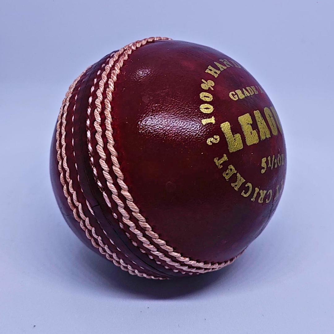 Actifyz Red Leather Cricket Ball - 4-Piece Hand Stitched | League & Test Grade (Box of 6 Balls)
