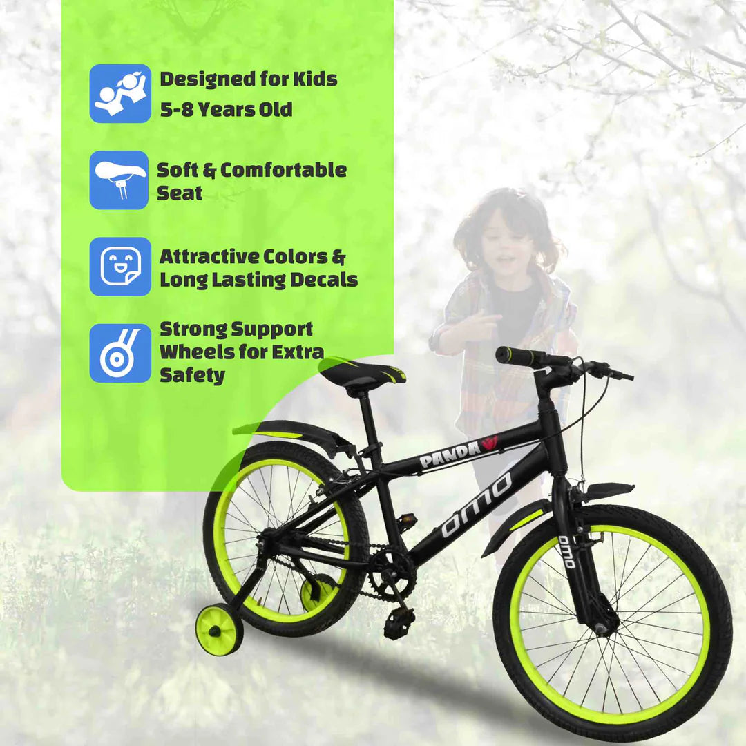 OMO Bikes: Panda 20 Kids Cycle - Lightweight 20-Inch Bicycle for Boys & Girls with Stylish Design