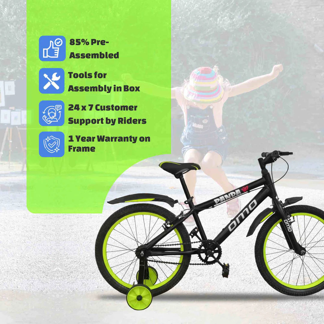 OMO Bikes: Panda 20 Kids Cycle - Lightweight 20-Inch Bicycle for Boys & Girls with Stylish Design