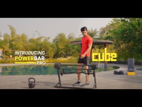 The Cube Club PowerBar Pro 80 lbs – Adjustable Barbell Set with Stand, Straight Bar & EZ Bar | Home Strength Training System