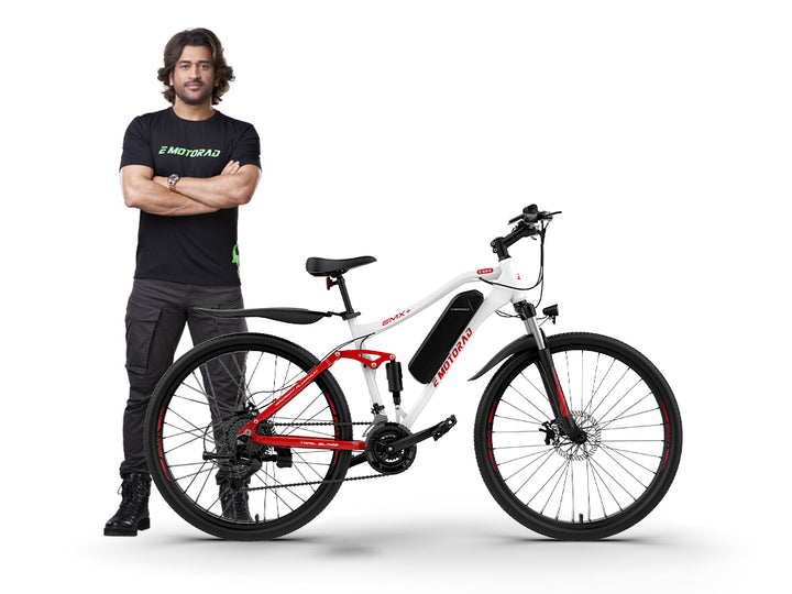 EMotorad: EMX+ Electric Mountain Bike – 21-Speed Shimano Gears, Dual Suspension, Powerful Motor & Lightweight Aluminium Frame | All-Terrain E-Bike