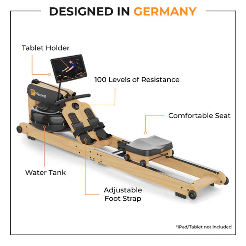 The Flexnest: Flexrower Pro – Smart Rowing Machine with Bluetooth & App Integration for Full-Body Workouts